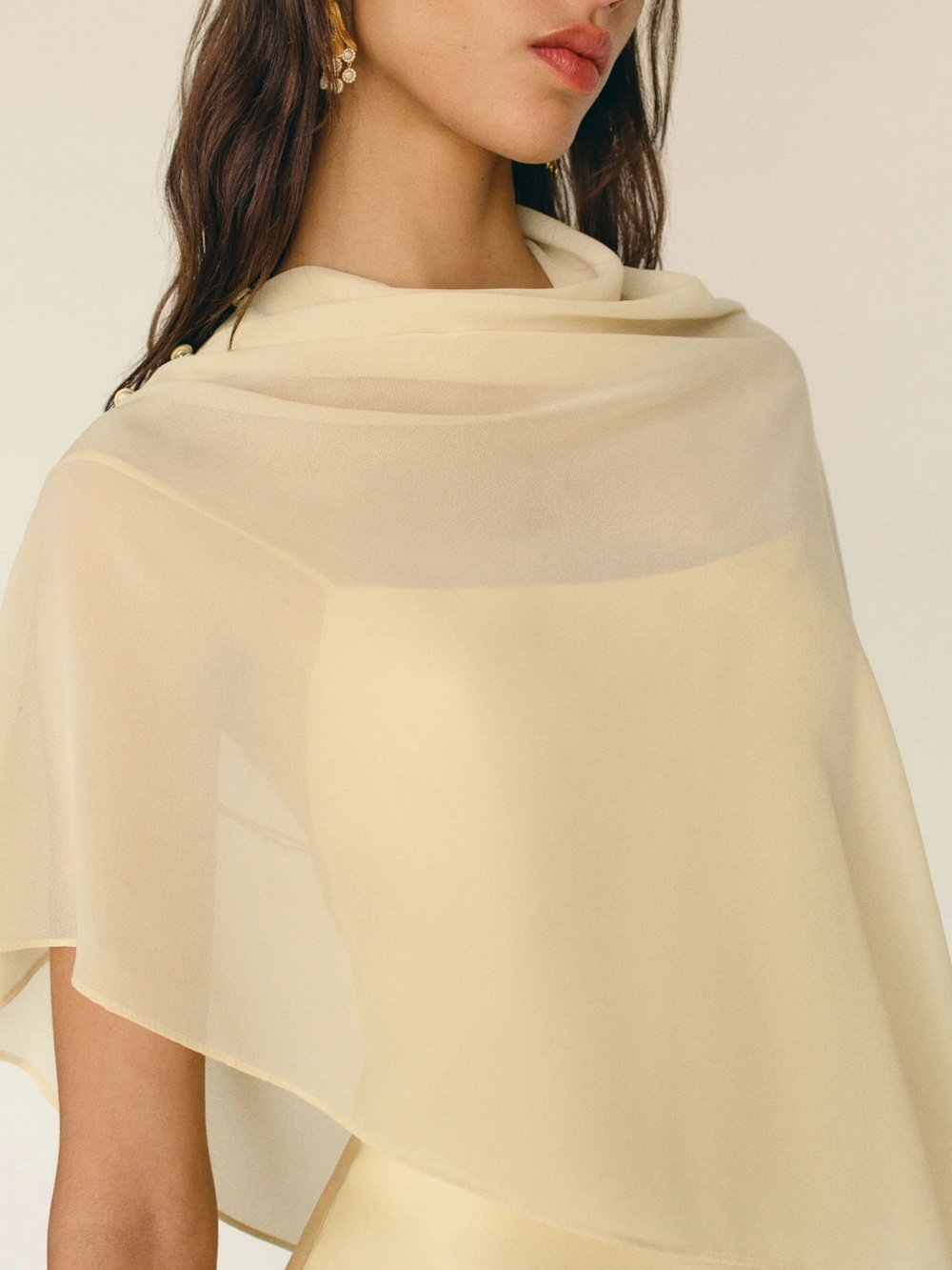 Reformation Lilibeth Silk Maxi Dress in Pale Yellow - Picture 4 of 4